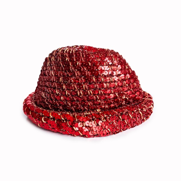 Vintage 1970s Halston Sequin Skull Cap Beanie – Red Disco Era Studio 54 Glam - Picture 5 of 12